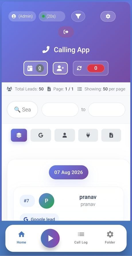 VamaTech app: calling app lead list