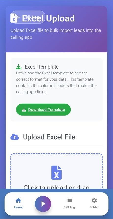 VamaTech app: Excel lead upload